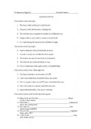 English worksheet: Adjectives Review