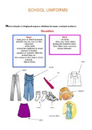 English Worksheet: SCHOOL UNIFORMS