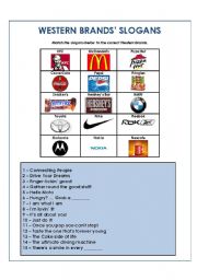 English Worksheet: Western Brands� Slogans with answers