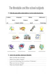 Timetable and school subjects