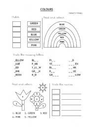 Colours - First reading and writing