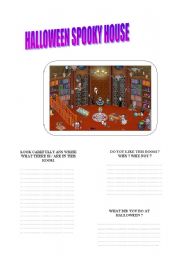 English worksheet: HALLOWEEN SPOOKY HOUSE