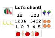 English worksheet: Numbers i1to 5) CHANT!