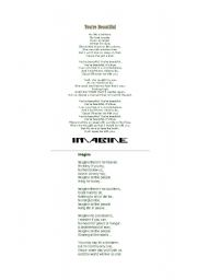 English worksheet: songs