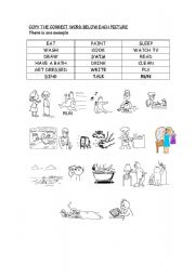 English Worksheet: ACTION VERBS