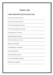 English Worksheet: PASSIVE VOICE