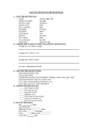 English Worksheet: A song: Aint no mountain high enough