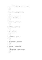English Worksheet: IN/ON/AT