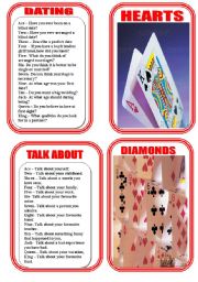 English Worksheet: CARD THREE- CARD GAME CONVERSATION QUESTIONS