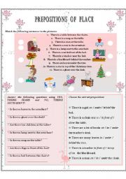 English Worksheet: Prepositions of place