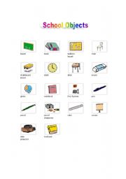 English worksheet: School objects