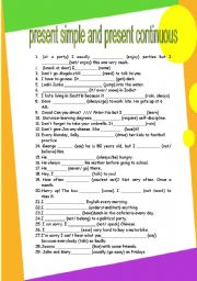 present simple vs continuous GRAMMAR WORKSHEET 10