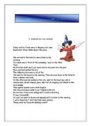 English Worksheet: Holidays/  past simple test 