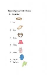 English Worksheet: Present progressive tense 