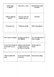 English Worksheet:    Telephone bingo