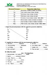 English Worksheet: Possessive adjective