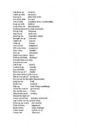 English worksheet: Phasal verbs