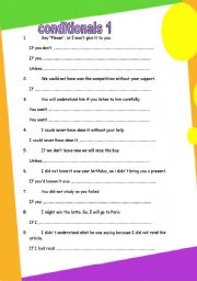 English Worksheet: conditional transformation (5 pages) GRAMMAR WORKSHEET 4