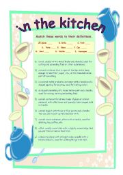 English Worksheet: IN THE KITCHEN