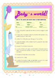 English Worksheet: Dealing with babies!    