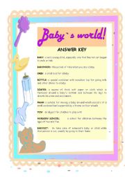 English Worksheet: Dealing with babies - ANSWER KEY