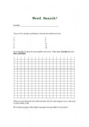 English worksheet: Make your own Word Search!