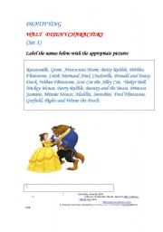 English Worksheet: Disneyland Characters