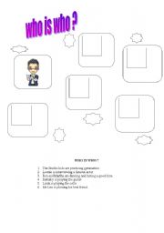 English worksheet: who is who