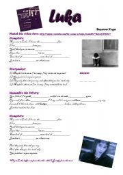 English Worksheet: Luka - Suzanne Vega