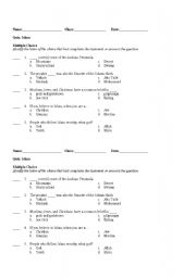 English Worksheet: Islam Quiz