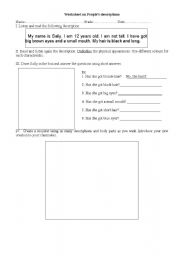 English Worksheet: Describing people
