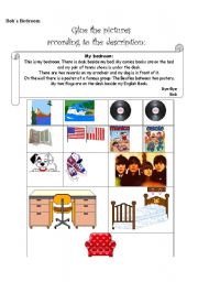 English Worksheet: Bobs Bedroom