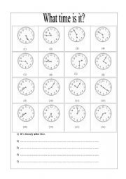 English Worksheet: Telling Time