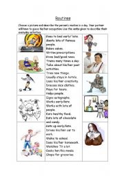 English Worksheet: Routines