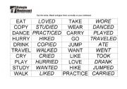 English worksheet: verbs in present and past forms