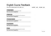 English Worksheet: Couse Feedback