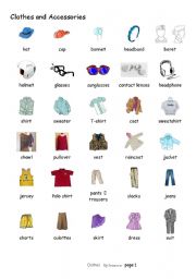 English Worksheet: clothes