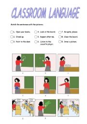 English Worksheet: CLASSROOM LANGUAGE