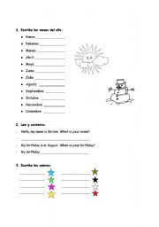English Worksheet: seasons and colours