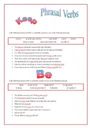 English Worksheet: phrasal verbs