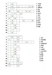 English worksheet: Adjectives