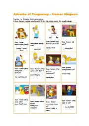 English Worksheet: What does Homer Simpson usually do? (short conversations)