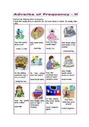 English Worksheet: Frequency Adverbs II (short conversations)