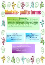 English Worksheet: Modals- polite forms
