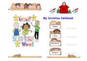 English Worksheet: Dictation Notebook Cover 2