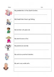 English worksheet: Who is in your family?