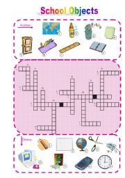 English Worksheet: classroom objects