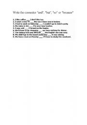 English Worksheet: connectors