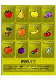 English Worksheet: Fruit