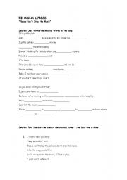 English Worksheet: Rihanna 